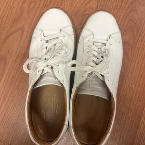 Saks Fifth Avenue White Leather Sneakers